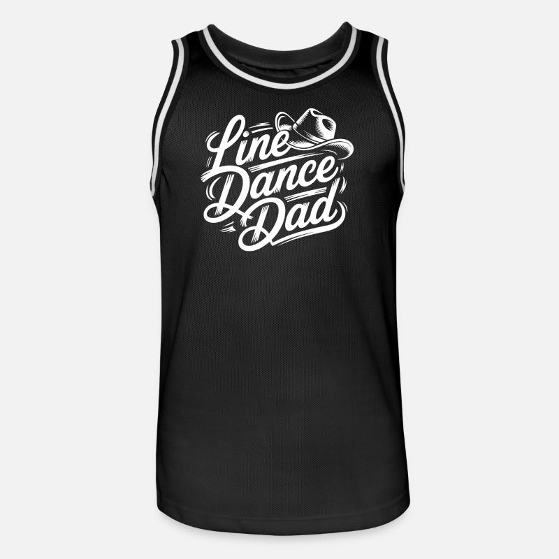 Line Dance Dad - Script Logo - Männer Basketball-Trikot - Schwarz/Weiß