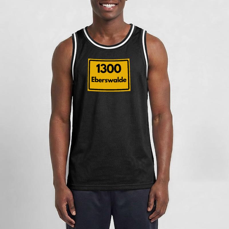 OLD POSTCODE ZIP CODE RETRO 1300 EBERSWALDE HEIMAT Men's Basketball Jersey