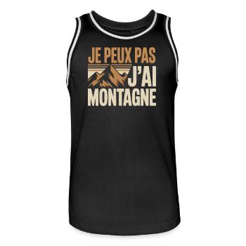 Je peux pas j’ai montagne humour randonneur drole - Maillot de basket Homme - noir/blanc - Devant - AI Model Male 185 dark (185cm)