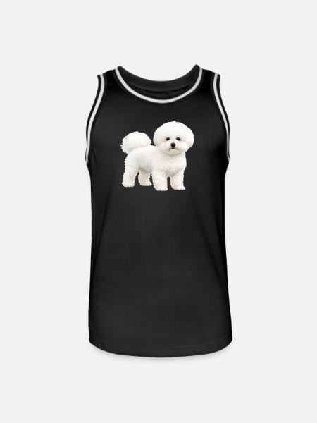 Realistic Bichon Frise Puppy - Men's Basketball Jersey - black/white