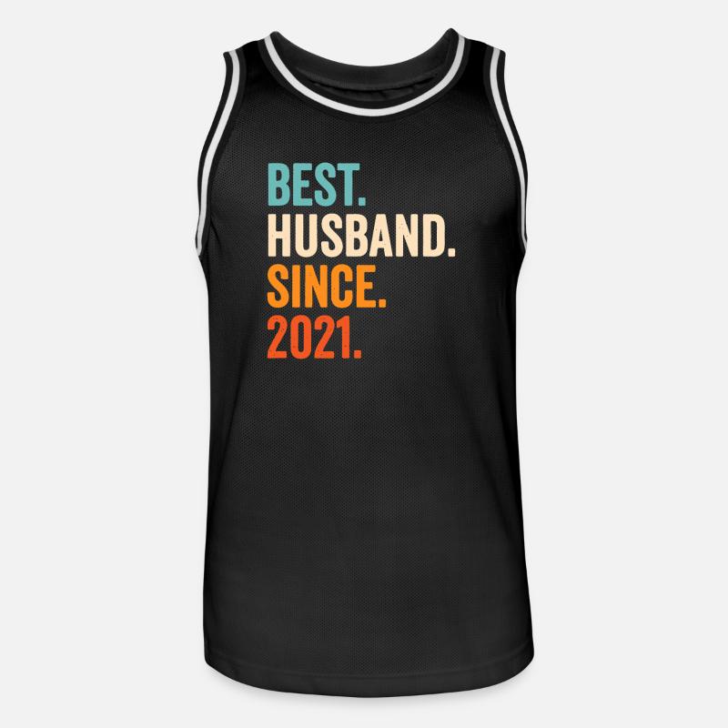 Bester Ehemann seit 2021 - Männer Basketball-Trikot - Schwarz/Weiß