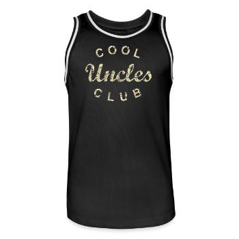 Cool Uncles Club Uncle Father's Day Gift - Men's Basketball Jersey - black/white - Front - AI Model Male 185 dark (185cm)