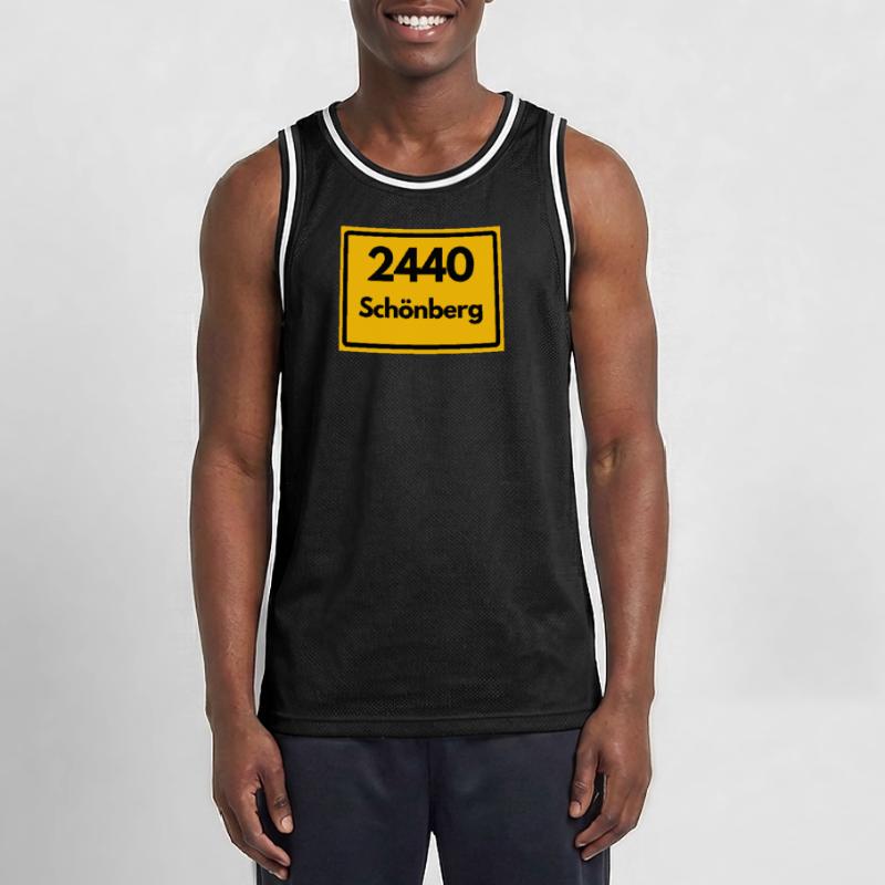 OLD POSTCODE POSTCODE RETRO 2440 SCHÖNBERG HEIMAT Men's Basketball Jersey