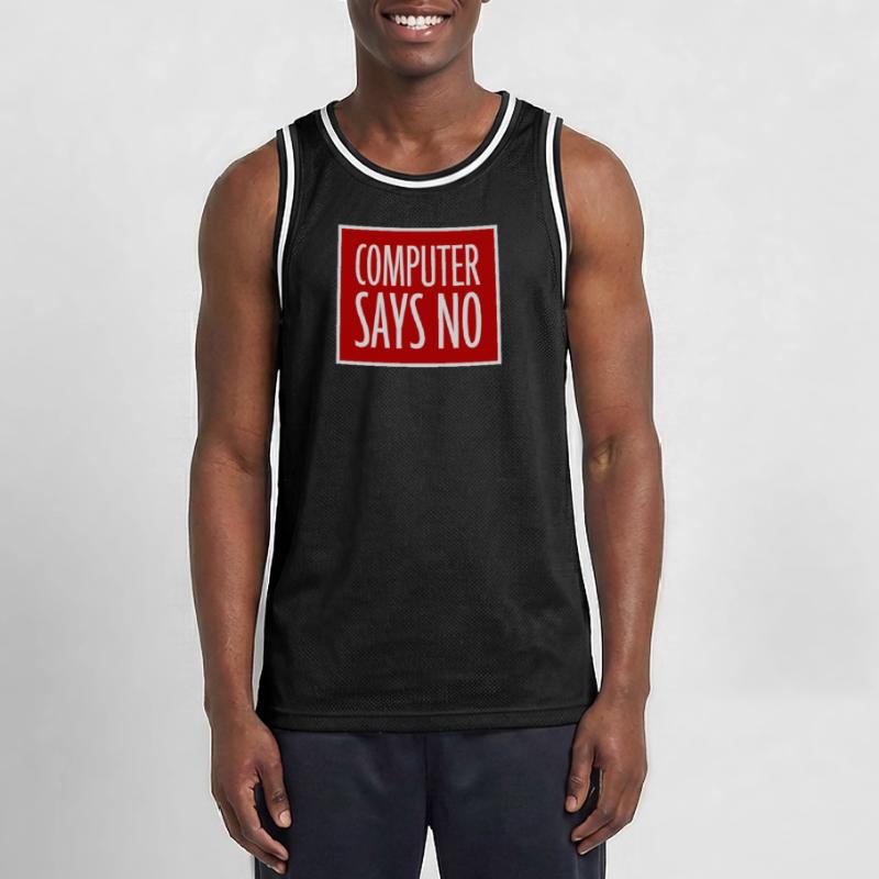 Computer Says No Funny Programmer Nerd Technique Men's Basketball Jersey