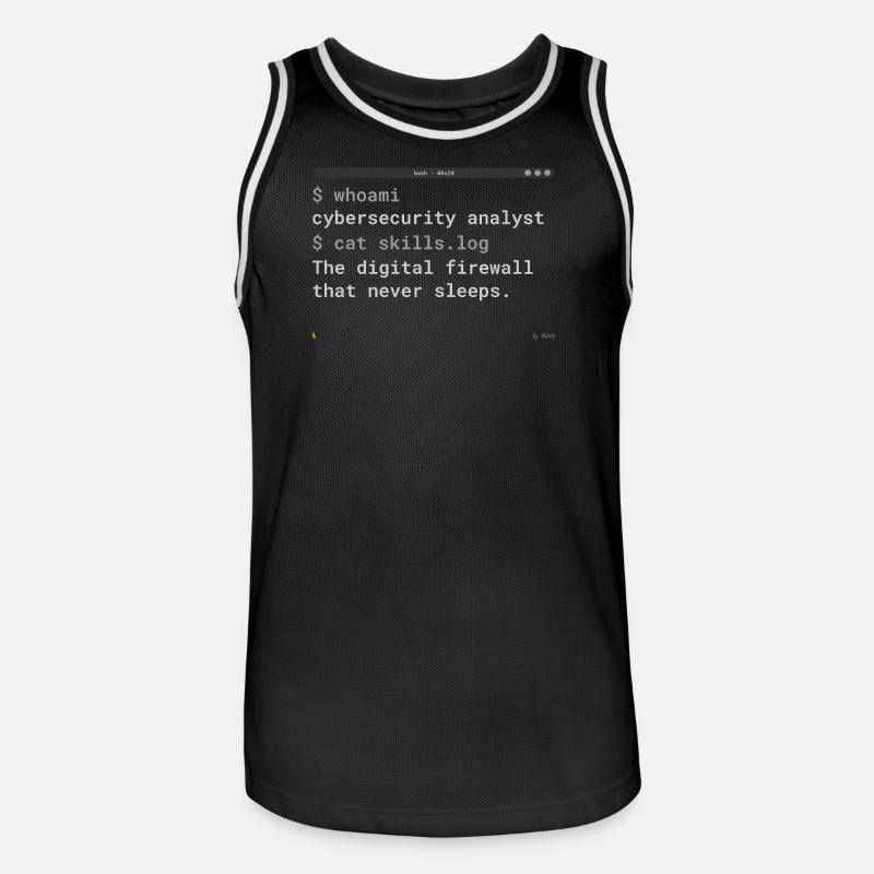 Cybersecurity Analyst Terminal - IT Gift - Männer Basketball-Trikot - Schwarz/Weiß