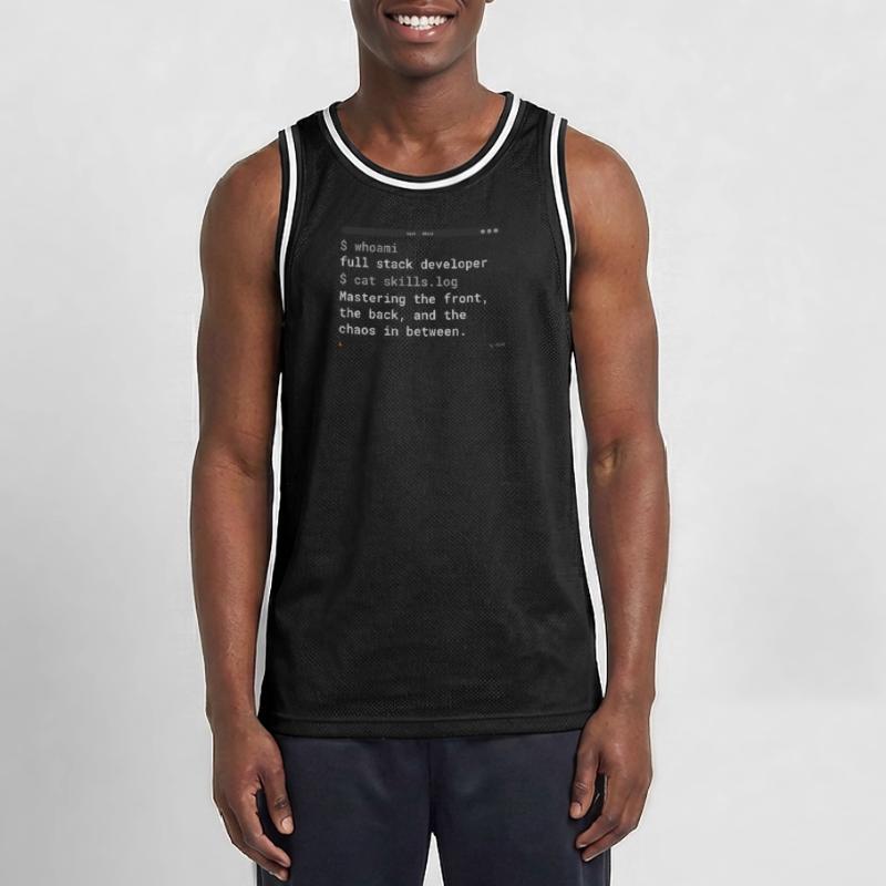 Full Stack Developer Terminal Design Männer Basketball-Trikot
