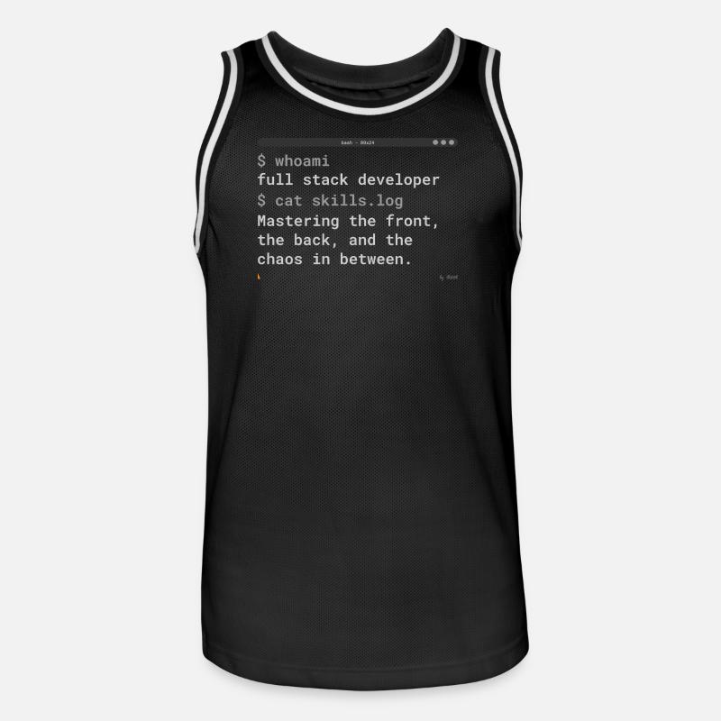 Full Stack Developer Terminal Design - Männer Basketball-Trikot - Schwarz/Weiß