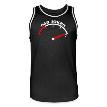 Dad Jokes Meter Tee Design - Men's Basketball Jersey - black/white - Front - AI Model Male 185 dark (185cm)