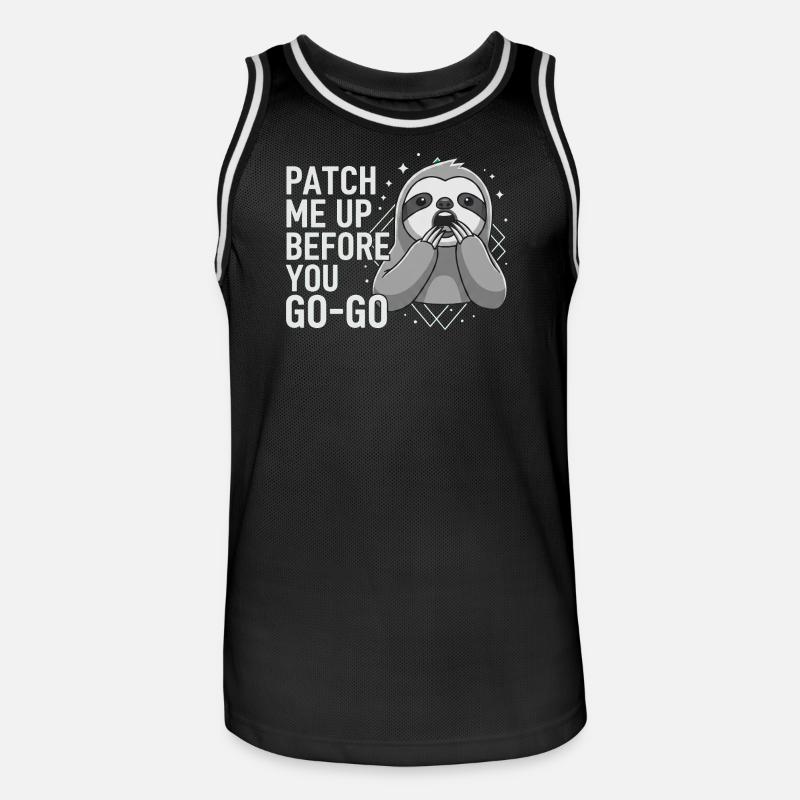Patch Me Up Cyber Security Sloth - Men's Basketball Jersey - black/white