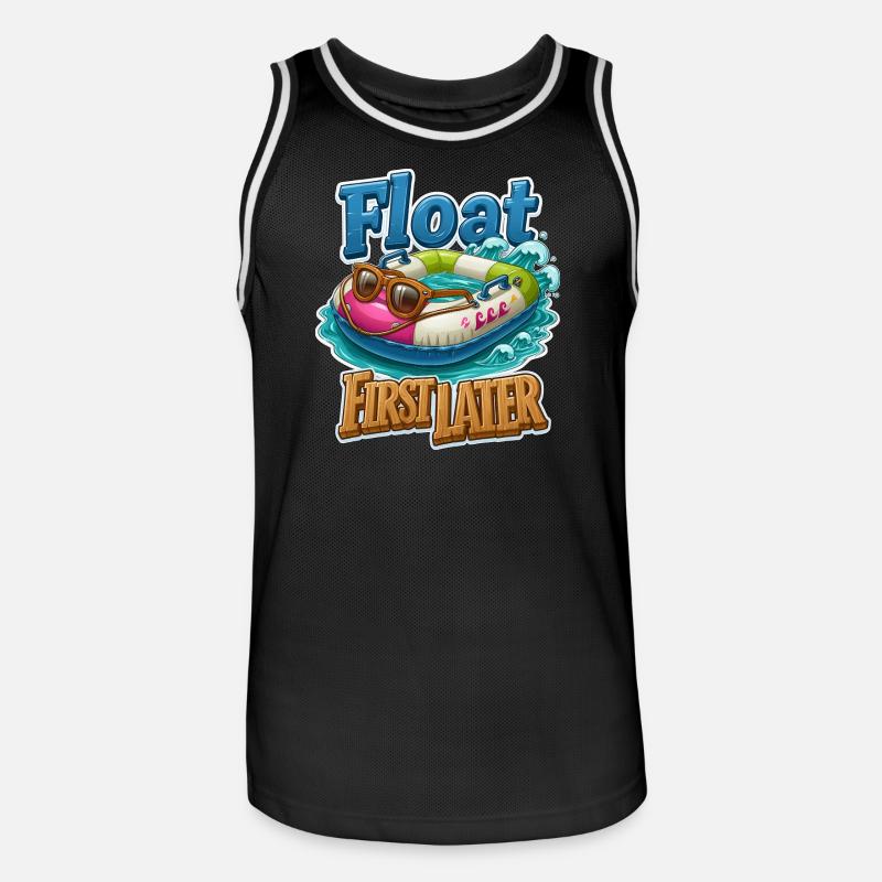 Float First, Later - Men's Basketball Jersey - black/white