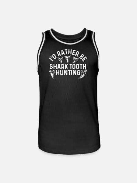 Shark Tooth Hunting Beach Fossil Hunter - Men's Basketball Jersey - black/white