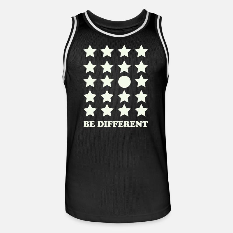 Be Different Star Grid Circle - Men's Basketball Jersey - black/white