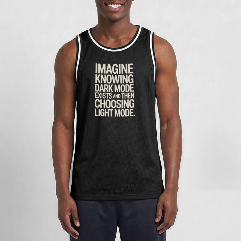 Le mode sombre existe Programmeur IT Nerd Coder Office Maillot de basket Homme