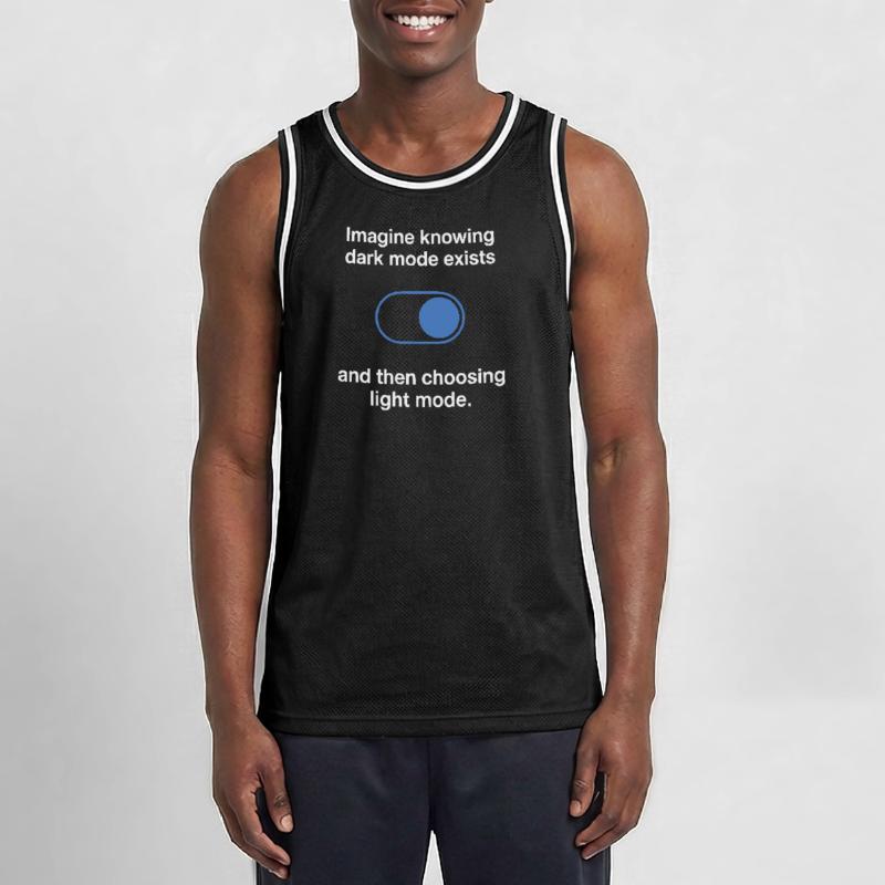 Le mode sombre existe Programmeur IT Nerd Coder Office Maillot de basket Homme
