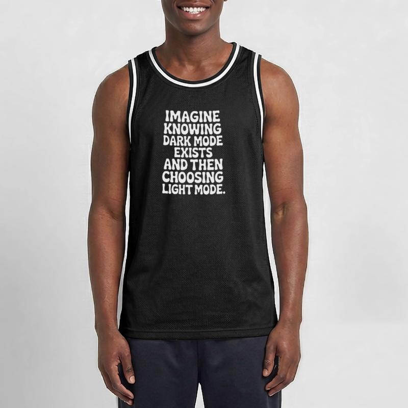 Le mode sombre existe Programmeur IT Nerd Coder Office Maillot de basket Homme