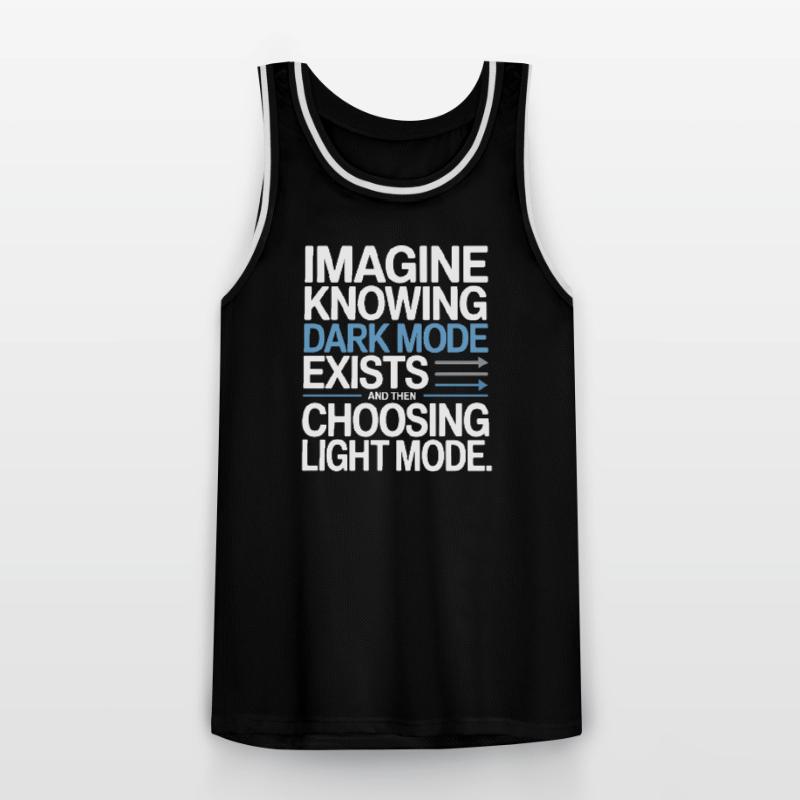 Le mode sombre existe Programmeur IT Nerd Coder Office Maillot de basket Homme