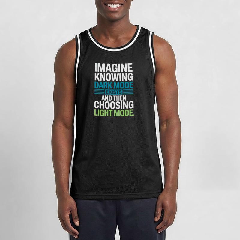 Le mode sombre existe Programmeur IT Nerd Coder Office Maillot de basket Homme