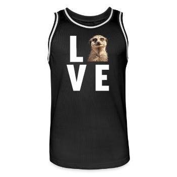 Meerkat Erdmännchen - Männer Basketball-Trikot - Schwarz/Weiß - Vorne - AI Model Male 185 dark (185cm)