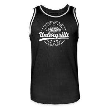 Total Untergrillt BBQ Grillmeister Grillen - Männer Basketball-Trikot - Schwarz/Weiß - Vorne - AI Model Male 185 dark (185cm)