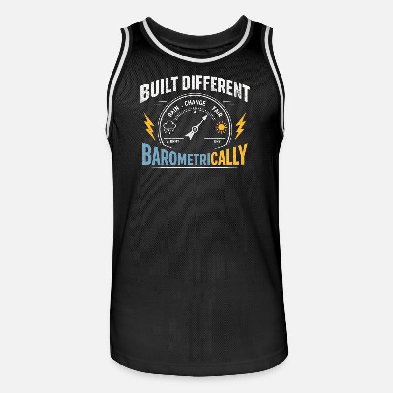 Différences barométriques | Météorologie - Maillot de basket Homme - noir/blanc