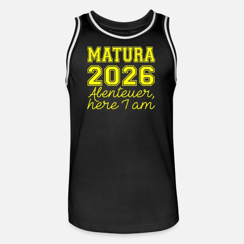 Matura 2026 Spruch - Maillot de basket Homme - noir/blanc