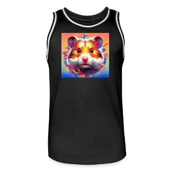 hamster - Maillot de basket Homme - noir/blanc - Devant - AI Model Male 185 dark (185cm)