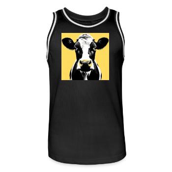 vache - Maillot de basket Homme - noir/blanc - Devant - AI Model Male 185 dark (185cm)
