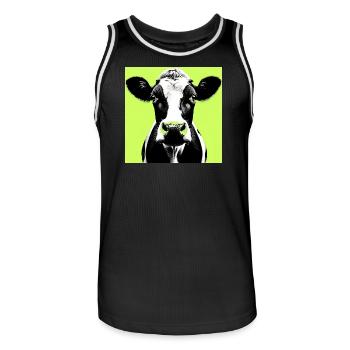 cow - Men's Basketball Jersey - black/white - Front - AI Model Male 185 dark (185cm)