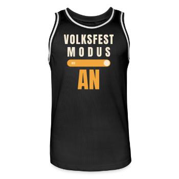 Volksfest Modus AN – Schalter Bierzelt Spruch - Männer Basketball-Trikot - Schwarz/Weiß - Vorne - AI Model Male 185 dark (185cm)