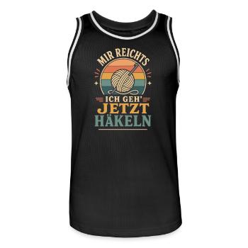 Mir Reichts Ich Geh Jetzt Häkeln Vintage Spruch - Männer Basketball-Trikot - Schwarz/Weiß - Vorne - AI Model Male 185 dark (185cm)