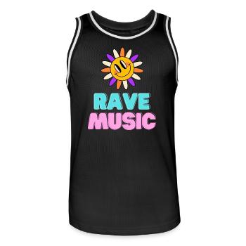 Sunshine Rave Music Neon Design - Men's Basketball Jersey - black/white - Front - AI Model Male 185 dark (185cm)