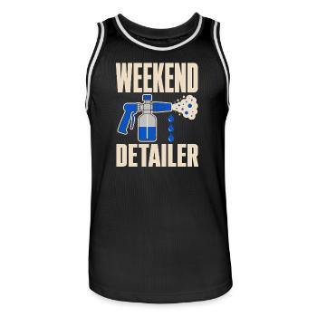 Garage Detailer Auto Detaillierung Auto Detailer - Männer Basketball-Trikot - Schwarz/Weiß - Vorne - AI Model Male 185 dark (185cm)