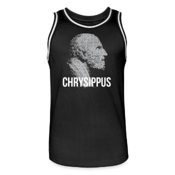 Chrysippus Bust Silhouette - Men's Basketball Jersey - black/white - Front - AI Model Male 185 dark (185cm)