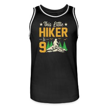 Hiking Kids 9th Birthday Adventure Hiking Kids - Men's Basketball Jersey - black/white - Front - AI Model Male 185 dark (185cm)