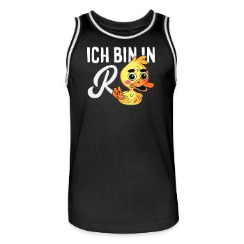 In Rente Ente Ruhestand - Männer Basketball-Trikot - Schwarz/Weiß - Vorne - AI Model Male 185 dark (185cm)