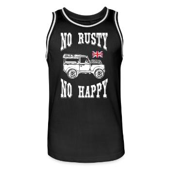 No_Rusty_No_Happy - Men's Basketball Jersey - black/white - Front - AI Model Male 185 dark (185cm)