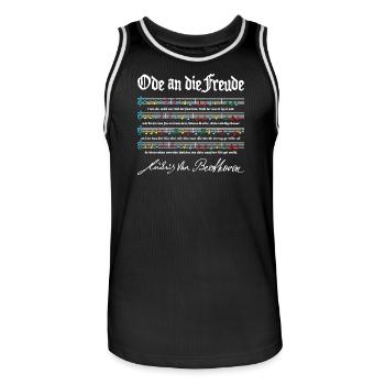 Ode to Joy - Men's Basketball Jersey - black/white - Front - AI Model Male 185 dark (185cm)