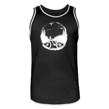 Illustration de VTT - Maillot de basket Homme - noir/blanc - Devant - AI Model Male 185 dark (185cm)