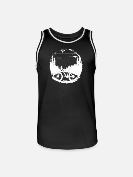 Mountain Biker Illustration - Men's Basketball Jersey - black/white