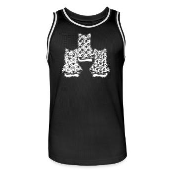 Funny Halloween Cat Ghost Halloween Cat - Männer Basketball-Trikot - Schwarz/Weiß - Vorne - AI Model Male 185 dark (185cm)