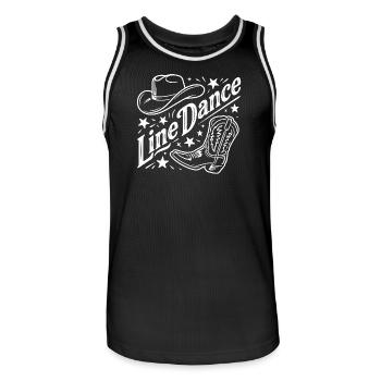 Line Dance Western Country - Männer Basketball-Trikot - Schwarz/Weiß - Vorne - AI Model Male 185 dark (185cm)