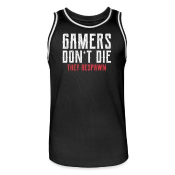 Gamers Respawn - Männer Basketball-Trikot - Schwarz/Weiß - Vorne - AI Model Male 185 dark (185cm)