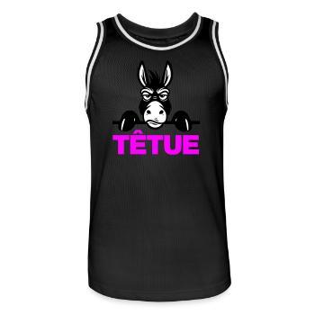 Hartnäckig - Männer Basketball-Trikot - Schwarz/Weiß - Vorne - AI Model Male 185 dark (185cm)
