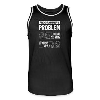Programmierer Problem Informatik - Männer Basketball-Trikot - Schwarz/Weiß - Vorne - AI Model Male 185 dark (185cm)