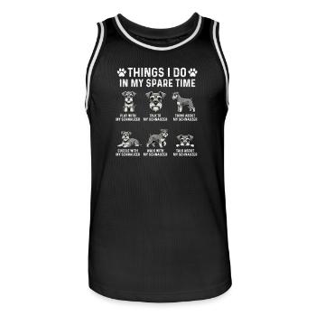 Dinge, die ich in meiner Freizeit tue, Schnauzer-Leben - Männer Basketball-Trikot - Schwarz/Weiß - Vorne - AI Model Male 185 dark (185cm)