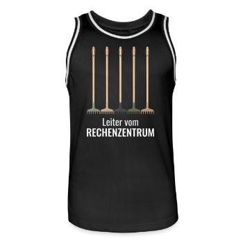 Gärtner Garten, Leiter vom Rechenzentrum Admin EDV - Männer Basketball-Trikot - Schwarz/Weiß - Vorne - AI Model Male 185 dark (185cm)