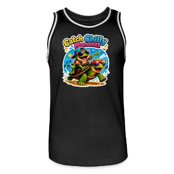 Urlaubs Vibes - Männer Basketball-Trikot - Schwarz/Weiß - Vorne - AI Model Male 185 dark (185cm)
