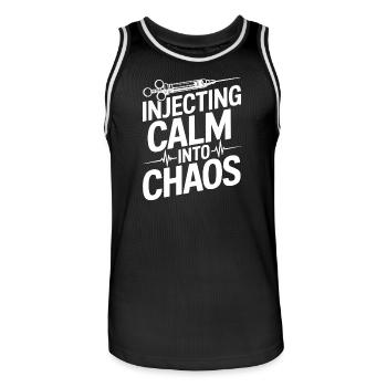Anesthesiologist Calm Into Chaos Anesthesia - Men's Basketball Jersey - black/white - Front - AI Model Male 185 dark (185cm)