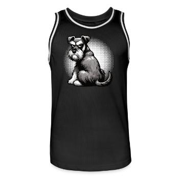Schnauzer géant Schnauzer Propriétaire de Schnauzer - Maillot de basket Homme - noir/blanc - Devant - AI Model Male 185 dark (185cm)