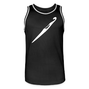 Cadeau crochet au crochet - Maillot de basket Homme - noir/blanc - Devant - AI Model Male 185 dark (185cm)